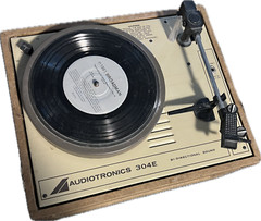 Vintage Audiotronics 304E Record Player Turntable Bi-Directional Sound Portable
