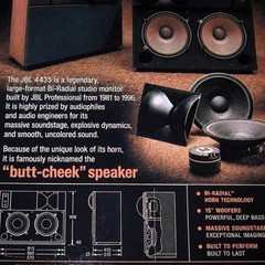 JBL 4435 2 Way Horn Studio Monitors Poster 19″ x 13″ Audiophile Vintage