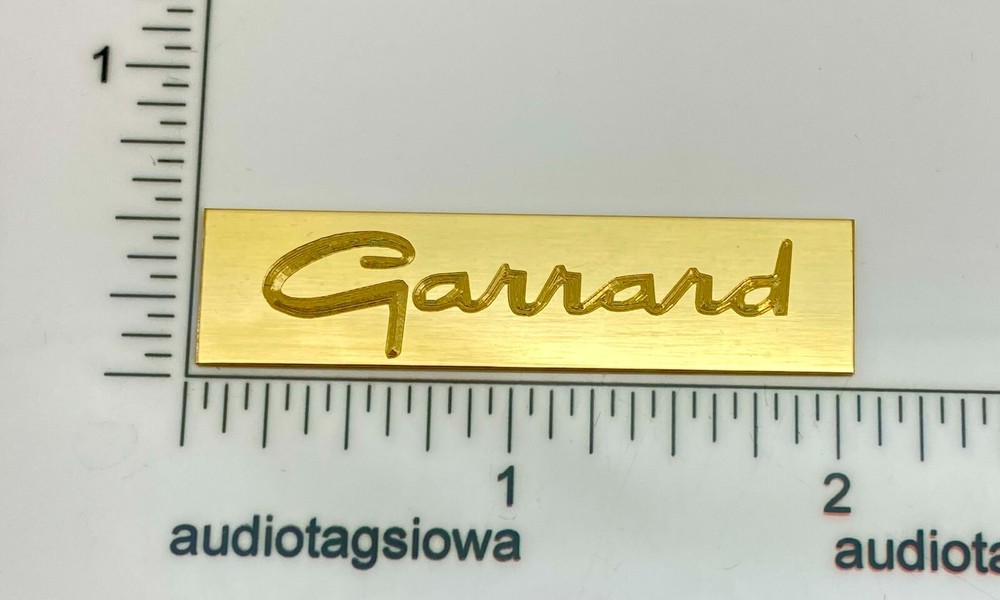 Garrard Badge Logo for Turntable Base Plinth – Custom Made Engraved Brass