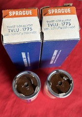 Pair NOS Sprague 150 uF 500V Capacitors tested at 500VDC, good!! 100uF-150uF
