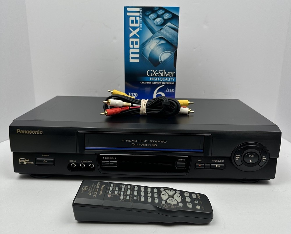 Panasonic Blue Line PV-V4601 VHS VCR Omnivision Player Recorder w/Remote TESTED