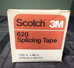 12CT -Scotch 3M 620 7/32inch x 66ft Splicing Tape for 1/4in Tape – NEW OLD STOCK