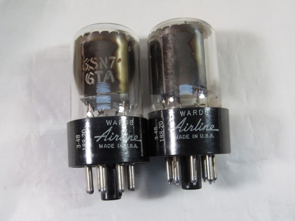 2 Pcs. Ward’s Airline Vacuum Tubes 6SN7GTA tested