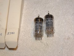 2 x JTL-5751 (12ax7) Tung-Sol Tubes*D-getter*Very Strong Matched Pair*#6