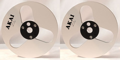 One Pair Blue Black TAPE REEL Akai 7” inch Light Metal Aluminum Take Up Reel