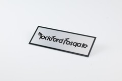 Rockford Fosgate Silver brushed aluminum Speaker Custom Logo Badge 106mmX39mm