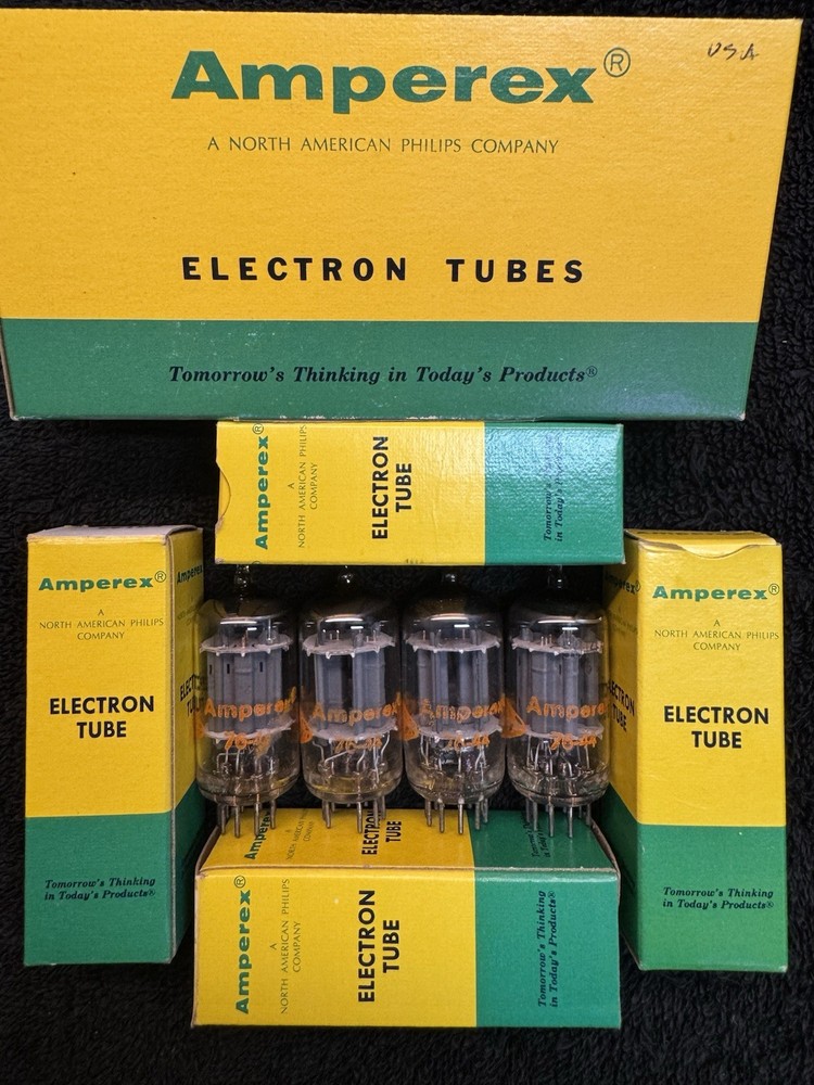 NOS NIB Matched Quad Amperex Sylvania 5814A Audio Tubes 1976