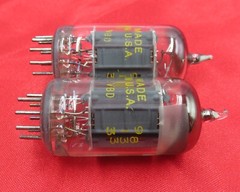 1958 Sylvania 12AU7 PLATINUM PLUS GRADE D Getter Preamp Tubes Matched Pair ECC82
