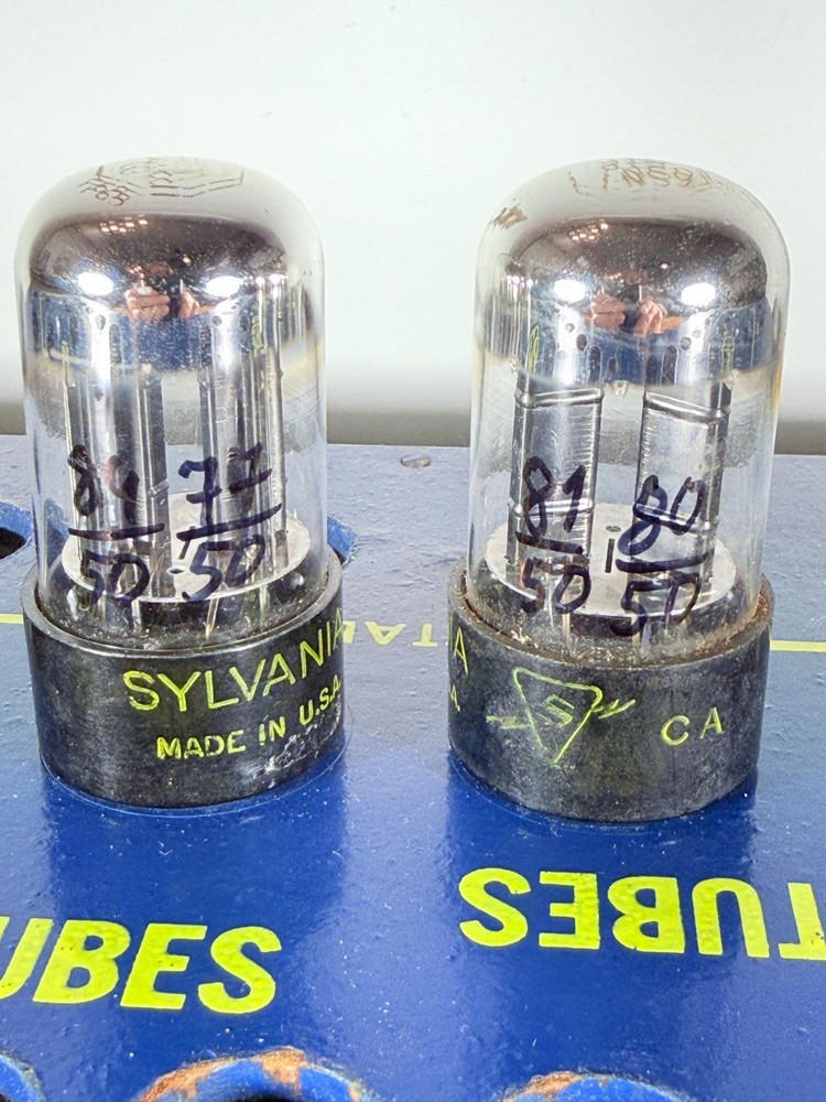 Matched Pair Sylvania 6SN7GTB Black Plate Chrome Dome Tested Like NOS Tube