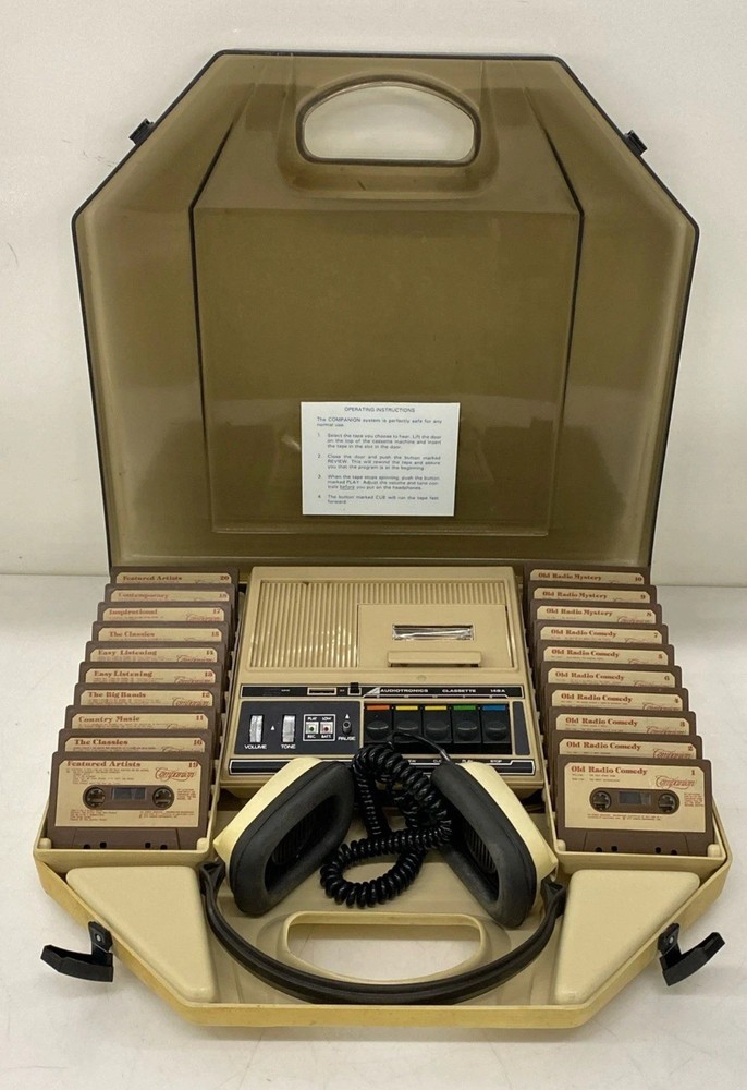 “The Companion” Audiotronics Cassette 148A TapeDeck with Added Tapes And Headset
