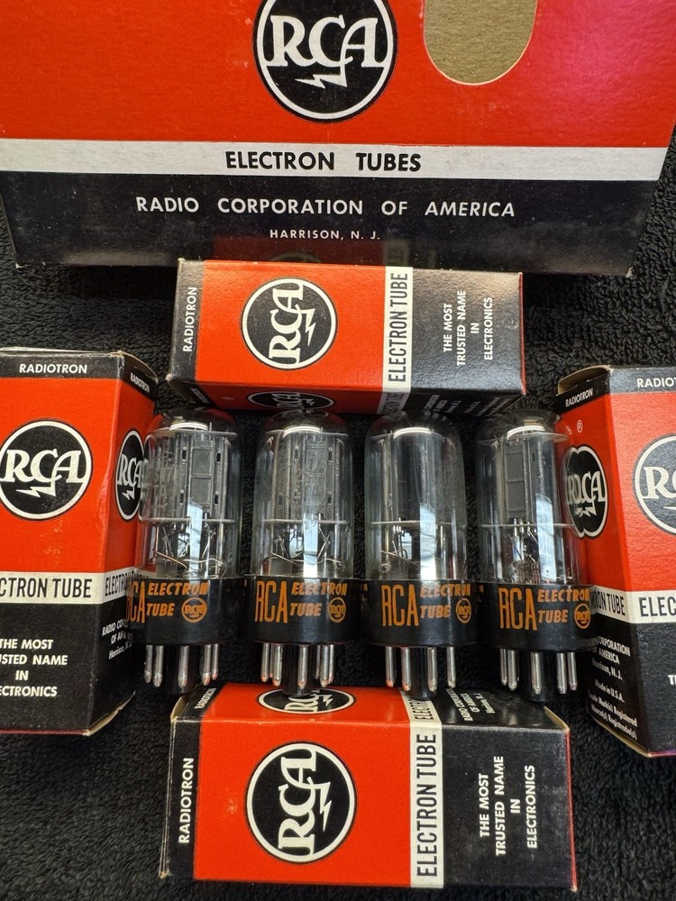 NOS NIB Matched Quad RCA 12SN7GTA Audio Tubes 1969