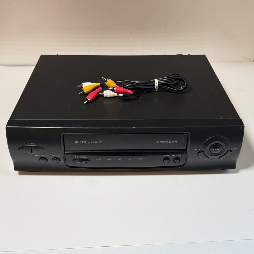 Allegro VHS VCR By Zenith ALG4020 Stereo HiFi Video Cassette Recorder READ