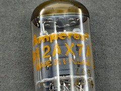 (1) NOS Amperex 12AX7A ECC83 Short Plate Dimpled Disc Getter Tests NOS Amplitrex