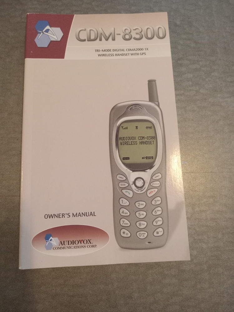 CDM-8300 Audiovox Phone Handset Owners Manual Used Very Good Condition