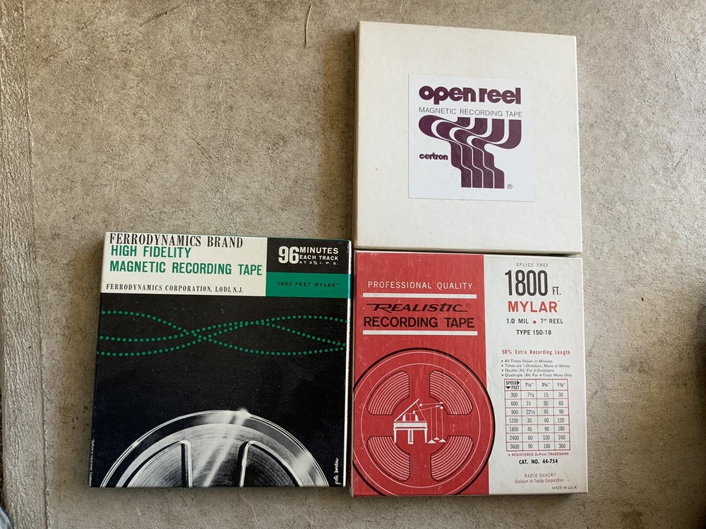 LOT Of 7Vintage CertRon,Realistic,Etc. High Fidelity Magnetic Recording Tape
