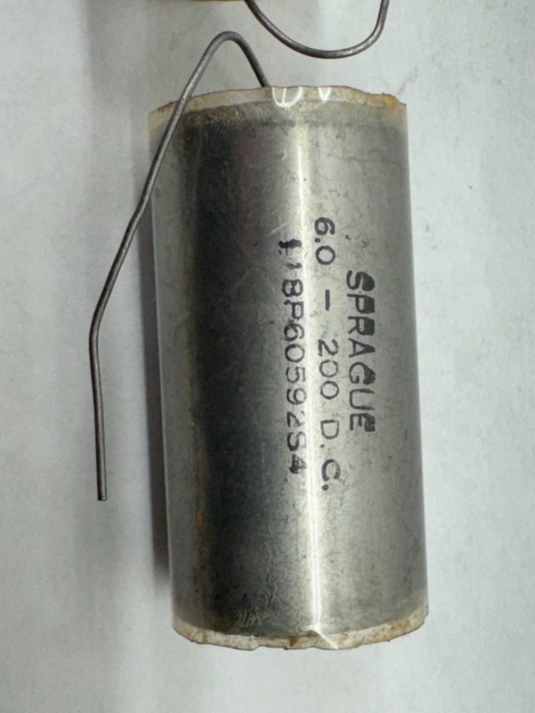 Sprague Capacitor 6 uF, 200 V, NOS Vitamin Q style Qty available