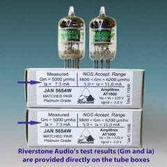 Riverstone Audio – Tested/Matched Pair (2 Tubes) 7-Pin JAN 5654W Fully-Tested