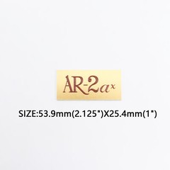AR-2ax Speaker Grill Badges Aluminum logo Badge 53.9mm(2.125″)X25.4mm(1″) GOLD
