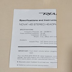 Vintage Realistic Nova-45 Stereo Headphones with Box And Papers