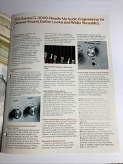Sansui G3000 Stereo Receiver Original Brochure Vintage Rare