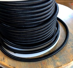 Black Rayon Cloth Covered 3-Wire Round Pulley Cord, Vintage Pendant Lights, Fans