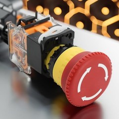 22mm Control Station Box Set – Momentary Push Button Switches (Red & 1 Pack