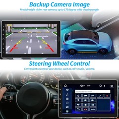 Hikity 10.1 Inch Single Din Car Stereo Carplay Android Auto Detachable Touch