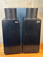 Tested Ohm Walsh 2XO Omnidirectional Floor Standing Stereo Speakers Pair Black
