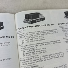 McIntosh History Audio Stereo Catalog of Amps Preamps Tuners Speakers M608X