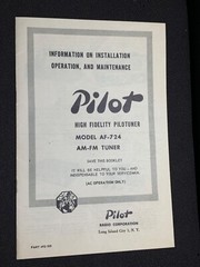 Pilot AA-904 Operating Manual Instructions Pilotone Audio Amplifier Photocopy