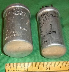 2-Vintage AEROVOX Octal-Base Plug-In Electrolytic Can Capacitors E2C4 30-10-10uF