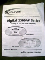 Califone Owner’s Manual Only for Model 2300AV SERIES