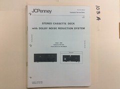 JC Penney 3560 Service Manual Original Repair Book Stereo Tape Player