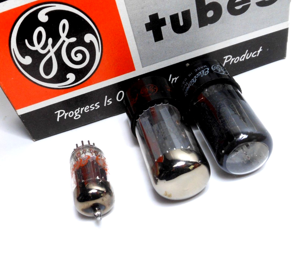 GE 1960s’ Fender Champ 5F1 Tweed Amp Tubes Set 6V6GT 5Y3GT 12AX7A USED-TEST NOS