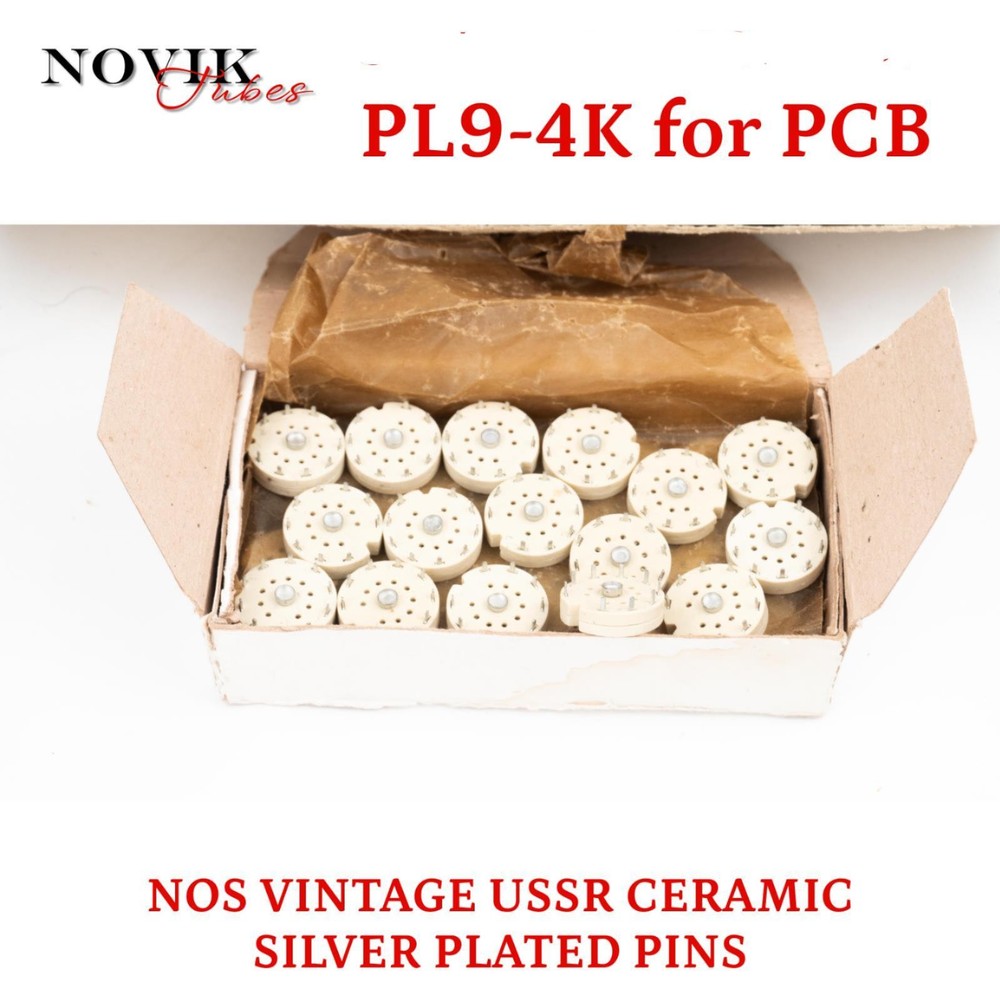 PL9-4K Ceramic Sockets 9 Pin PCB Board Mount Vintage Silver Plated Pins 20pcs