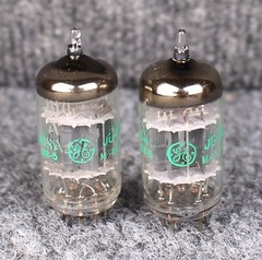 (2) MATCHED NOS/NIB GE 12AU7A 5814A Green Print Tubes ~ 1965 Military Stock!