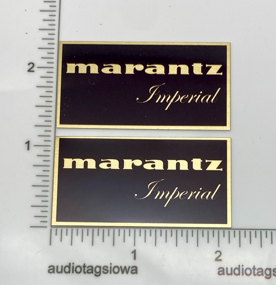 Marantz Imperial Speaker Badge Custom Made Gold Aluminum PAIR Self Stick