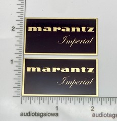 Marantz Imperial Speaker Badge Custom Made Gold Aluminum PAIR Self Stick