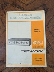 Realistic 32-2021 MPA-50 PA Amplifier Manual