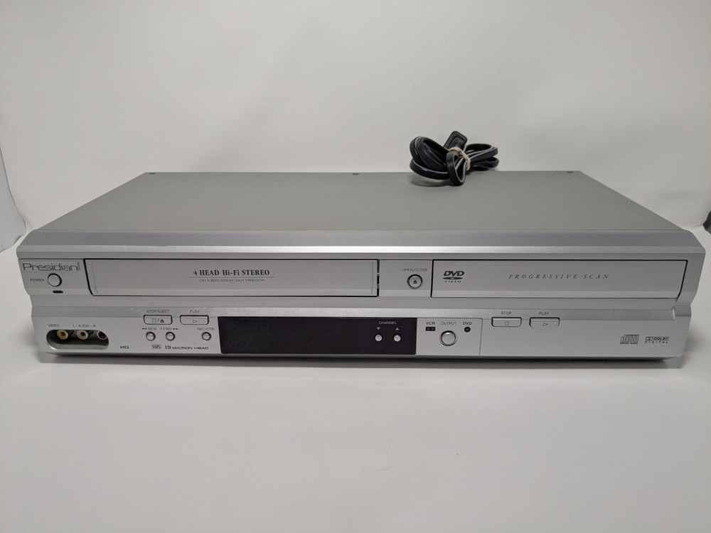 Presidian PDC-3286 VHS VCR Player Recorder DVD 4 Head Hi-Fi DVD Works VHS Doesnt