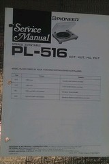 Pioneer service manual pl516 Original stereo turntable record player Repair book