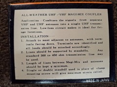 Vintage Calrad UV-3 UHF/VHF Antenna Coupler