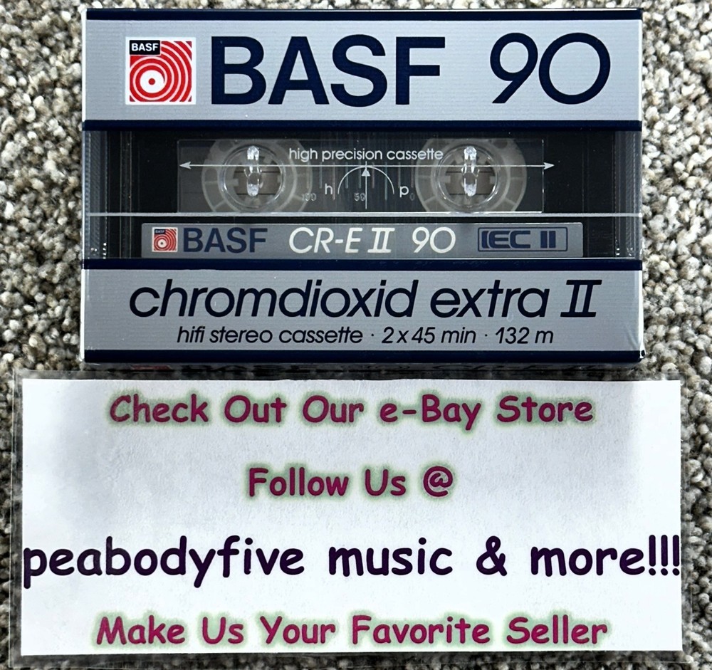 BASF 90 Chromdioxid Extra II HiFi Stereo Cassette NOS Sealed Vintage *BRAND NEW*