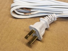 NEW 9′ AC Power Cord Cable KLH 8 Eight 21 Twenty One Radio White Non Polarized