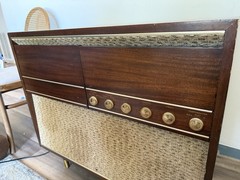🍊Vintage 1950s/60s MCM Decca ‘The Riverside’ Hi-Fonic Record Player Console!