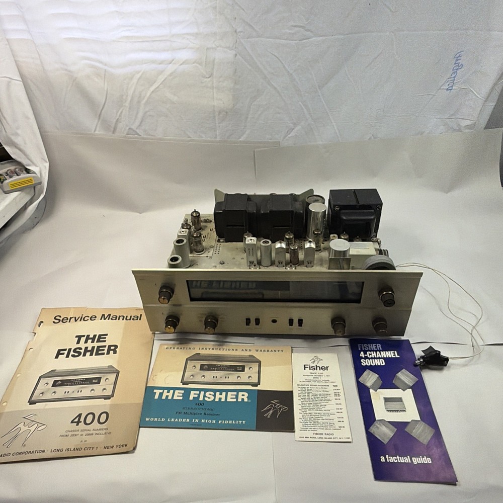 The Fisher 400 Tube FM Multiplex Stereo Receiver As Is For Parts