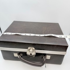 Vintage Brown Faux Leather 8-Track Tape Carrying Case 24 Slot Storage Box Retro