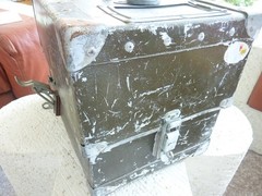 Vtg Aeronautical Radio Metal Carry Case, Olive Brown Unknown Brand
