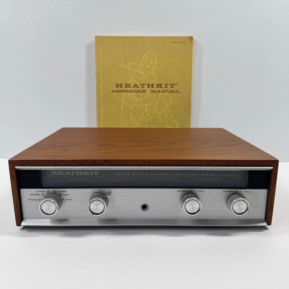 Heathkit AA-14 Stereo Amplifier w/ Manual Tested & Works Gorgeous Cabinet – READ