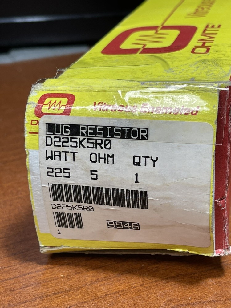VITREOUS ENAMELED Ohmite D225K5R0 Lug Resistor 225 Watt 5 Ohm